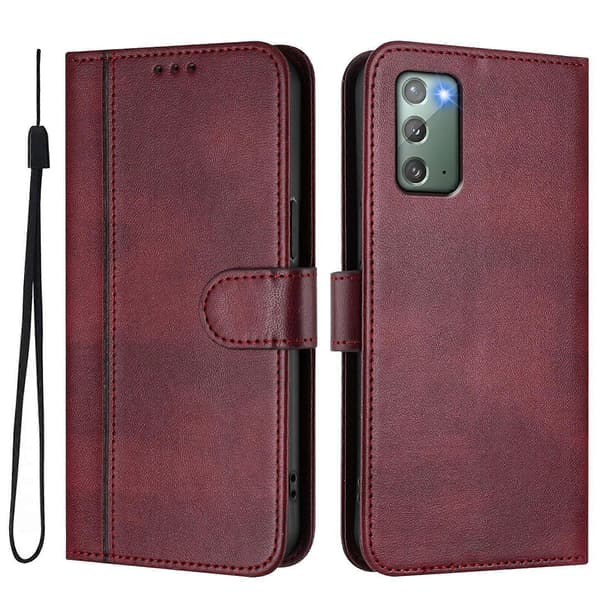 Linjeskarvspänne Retro Läderfodral för telefon (för Samsung Galaxy Note20)