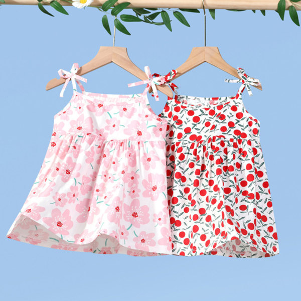 Sommar strandklänning för flickor Blommig semestersolklänning, flickor Pa