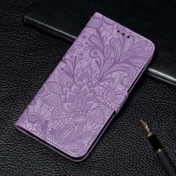 Til Xiaomi Redmi Note 10 Pro Blonde Blomst Læderetui Lilla