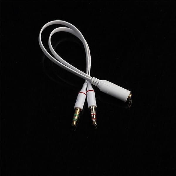 3,5 mm Jack Mikrofon Headset Ljudsplitterkabel Hona Till 2 Hane Hörlurar Mikrofon