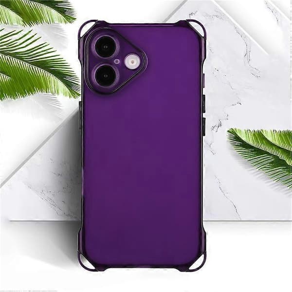 Kompatibel med iPhone 16 Plus TPU-deksel Fire hjørner Fallsikkert bakdeksel Lilla