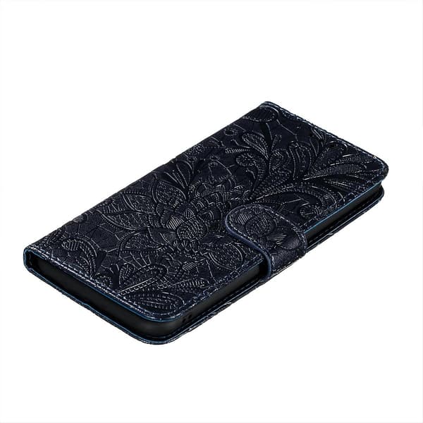 For Xiaomi Redmi Note 10 Pro blonder blomster skinnveske mørkeblå