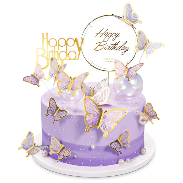 50 st Butterfly Cupcake Topper Födelsedag Bröllopsfest tårta vägg