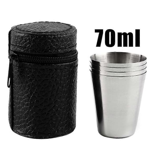 4/2 stk. sæt 30/70/180/320 ml udendørs kopper i rustfrit stål, shotsæt, miniglas til (sæt 2-70 ml)