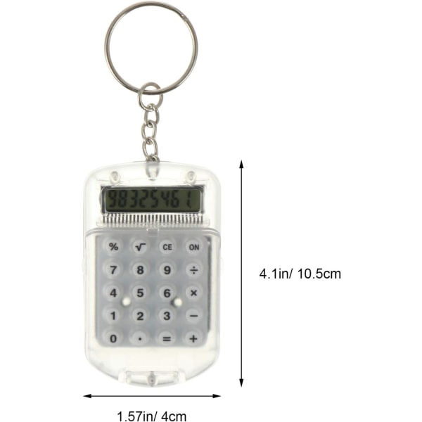 3 stk minikalkulator nøkkelring bærbar lomme elektronisk
