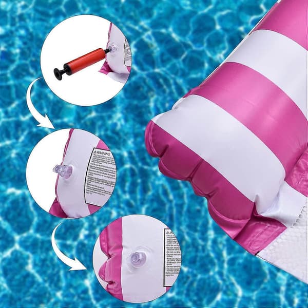 Pool Float Voksen Størrelse - 2 Pak 4 i 1 Oppustelig Pool Float Pool Float med Luftpumpe A