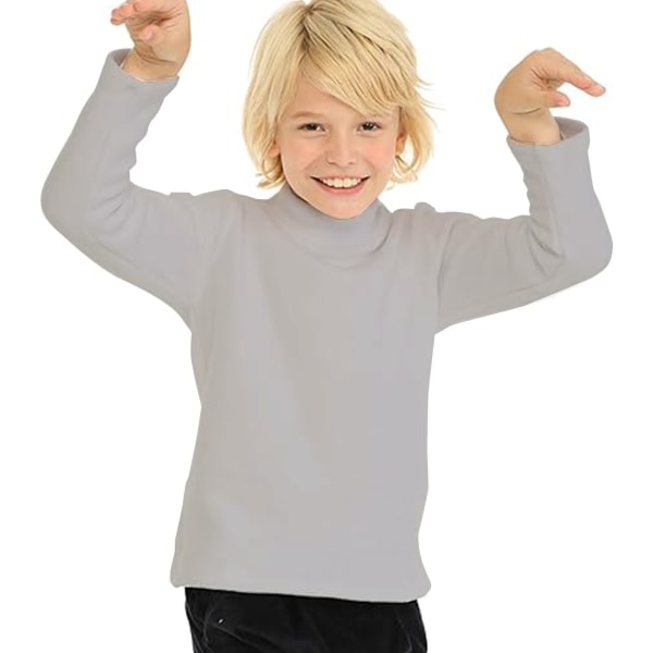 Fleeceskjorter til børn med høj krave bløde toppe Unisex bomuld med spændvidde