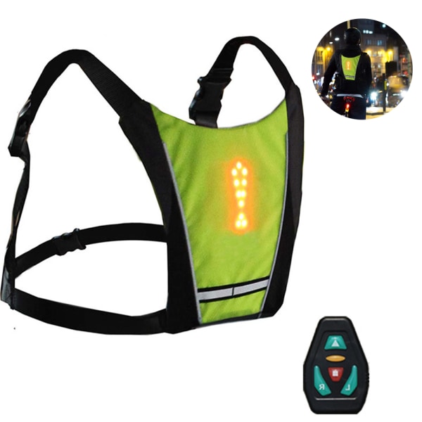 1 stk. Blinklysvest Sykkelpakke Veiledningslys Reflekterende Lumino