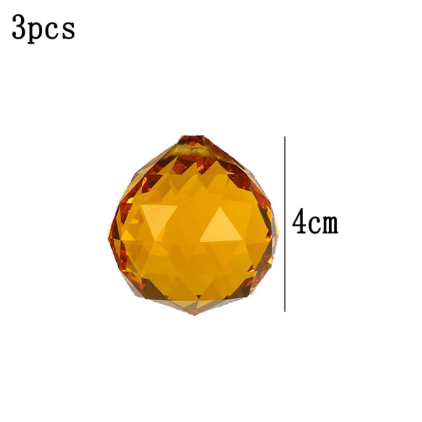 40mm Vintage Kristall Feng Shui Boll, 3 stycken