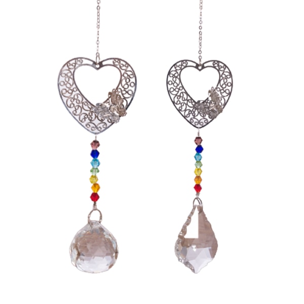 Crystal Suncatchers Chakra Love Hearts Hengende Pendant Prism