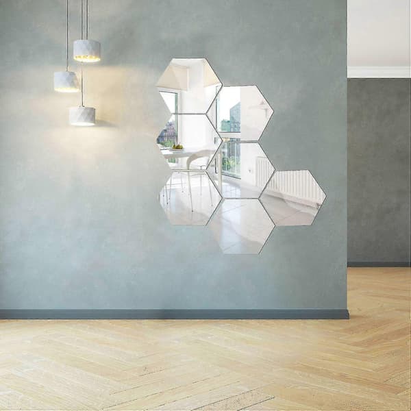 24st Vägg //hexagon Spegel Dekor Hem Diy A