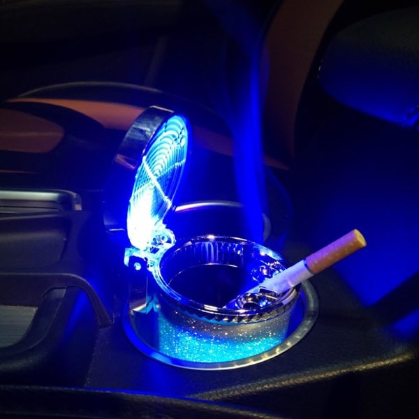 Auto-Aschenbecher med LED-Licht Zigaretten-Aschenbecher Behälter