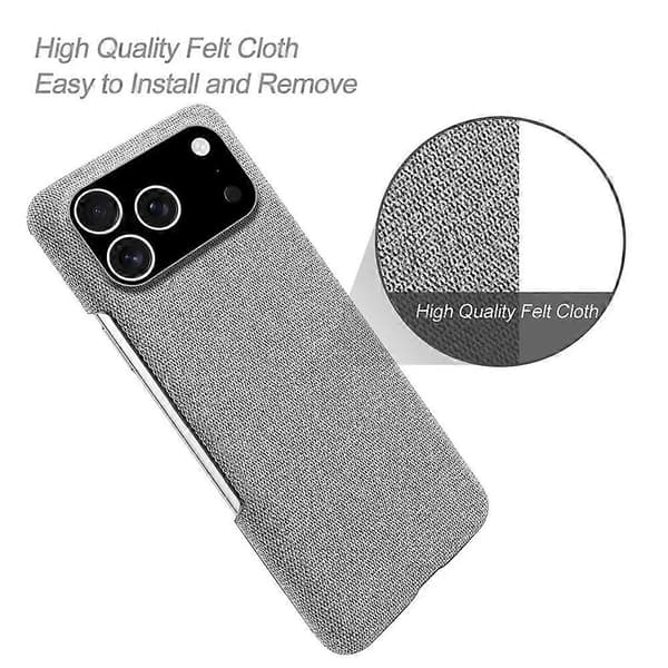 Kompatibel med iPhone 17 Pro Mobilskal Tygtextur Anti-Rep Skyddande PC Baksida A