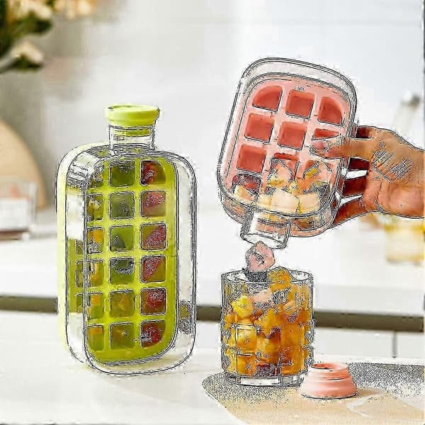 Isbitsformflaska med sugrör, beröringsfri frysförpackning för gym, juice, kaffe A