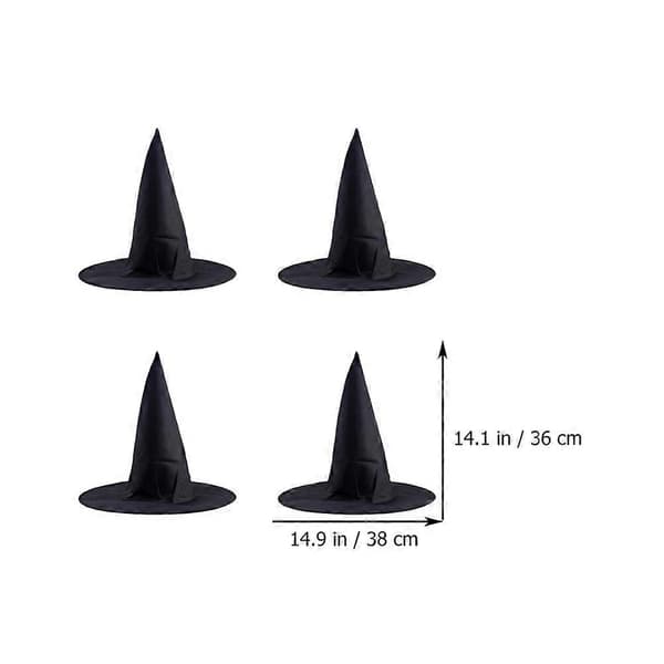 8 stk. Halloween heksehatte dekorative kasketter til Halloweenfester, børn og voksne, sort konisk rollespil A