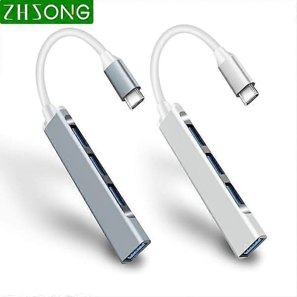 Typ C till USB 4 portar USB HUB 3.0 förlängare C dockningsstation OTG USB 3.0 Multi Splitter