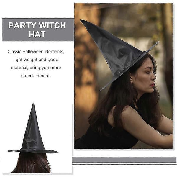 8 stk. dekorative Halloween heksehatte fest cosplay hatte troldmandshatte til Halloween A
