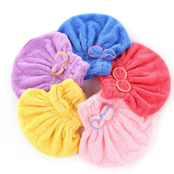 5 pakke bowknot mikrofiber hårtørkehåndklær, absorberende vri