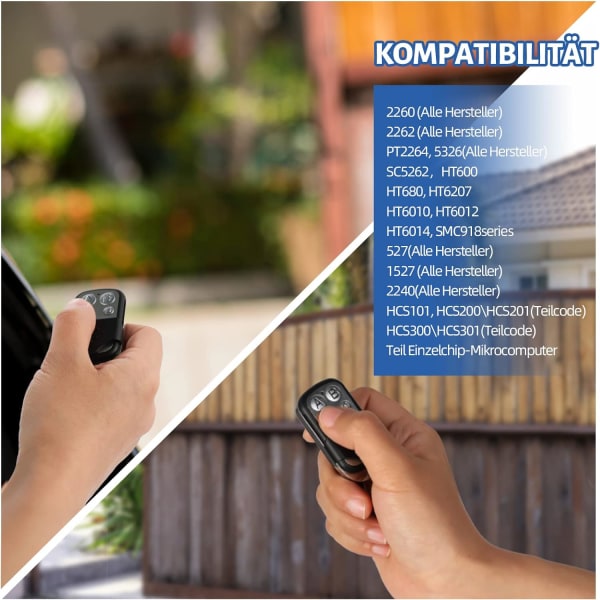Universaali Garasiportin Kaukosäädin, 2 kpl Universaalia Garasiportin Kaukosäädintä, Kopioiva Kaukosäädin Auton Garasiportille 4 Painikkeella ja Kiinteällä Taajuudella