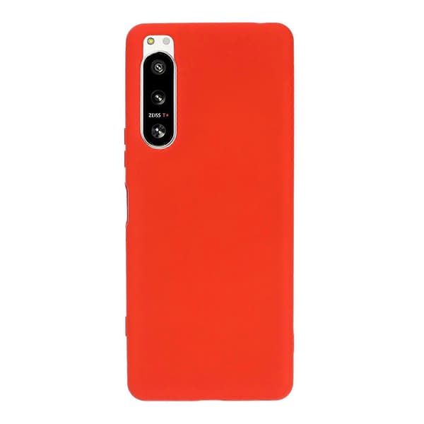 Til Sony Xperia 5 IV Solid Color Liquid Silicone Dropproof Full Coverage Protective CaseRed