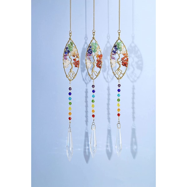 3stk Clear Crystal Glass Tree of Life Daylighters for
