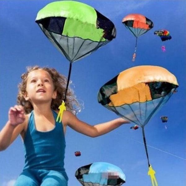 4 st Hand Throwing Mini Play Soldier Parachute Leksaker För