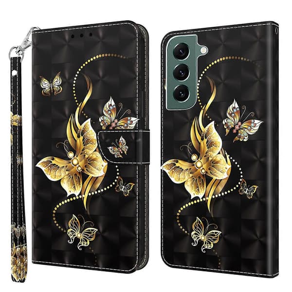 För Samsung Galaxy S22 5G 3D Målat Läderfodral