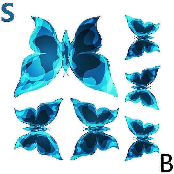 w Glow Butterfly Wall Decals, Blå Lysande Fjäril Glow DIY Dekor(S) A