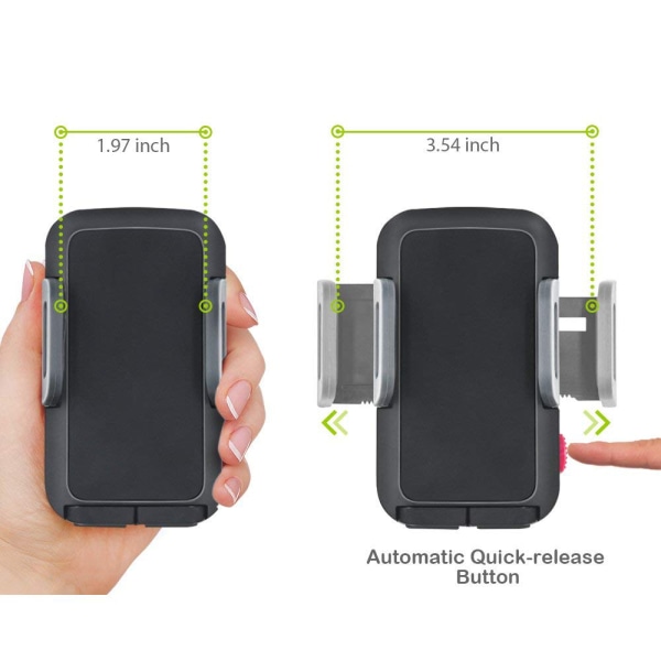 Universalholder for biltelefonfeste, frontrute langarms mobiltelefonholder kompatibel med iPhone 8/X/7/6S/6 Plus/5S/5, Samsung Galaxy S6 S5, Nexus