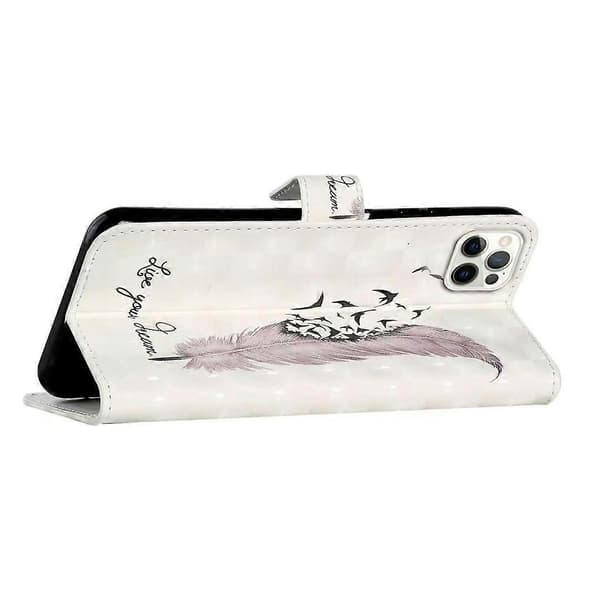 Til iPhone 16 Pro Cover 3D Mønster Læder Pung Telefoncover Bogstil Magnetisk Lås A