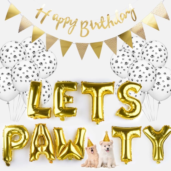 Födelsedag ballonger Banner (3D guld bokstäver) Uppblåsbar Party