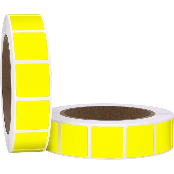 1" fyrkantiga färgkodande cirkelpricketiketter på rulle, 2000