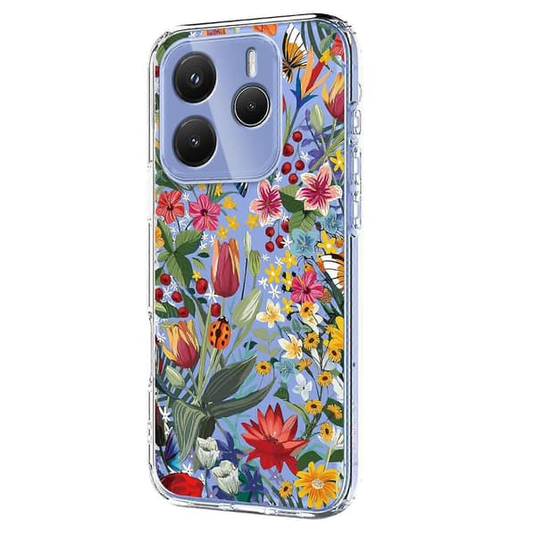 Blommönster Målat TPU-telefonfodral för Redmi Note 14 5G / Poco M7 Pro 5G