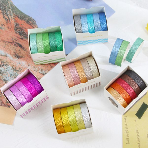 Färgad maskeringstejp, 4 lådor Rainbow Colors Tape, märkning