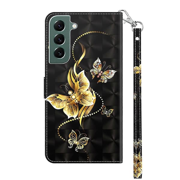 Til Samsung Galaxy S22 5G 3D malet læder telefoncover