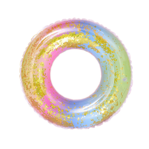 Glitter Pool Floats Inner Tubes för Vatten Donut Floatie för