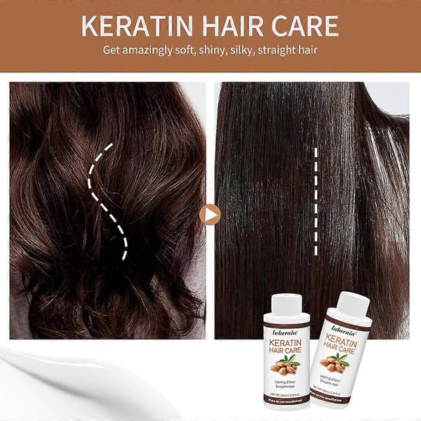 Keratin hårrettingskrem, hjemmebehandling for krus og glatting, 100 ml A