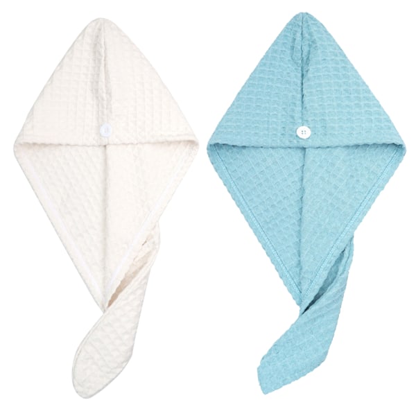 2-pack mikrofiberhårhandduk, hårtorkningshandduk