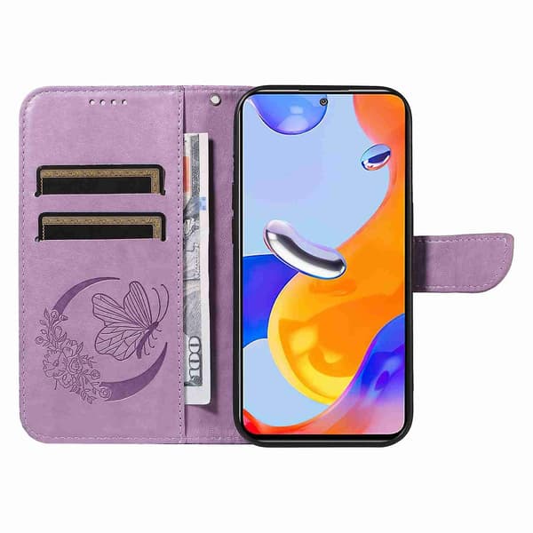 Läderfodral för Xiaomi Redmi Note 11 4G / 11S Lila