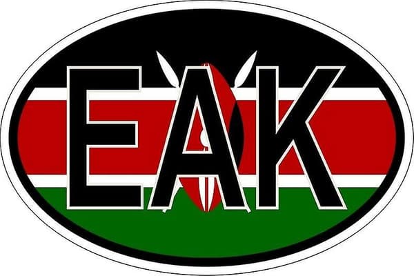 Klistremerke ovalt flaggkode land EAK Kenya A