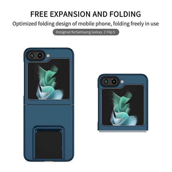 Til Samsung Galaxy Z Flip5 5G tredimensjonal sammenleggbar holder PC-telefondeksel