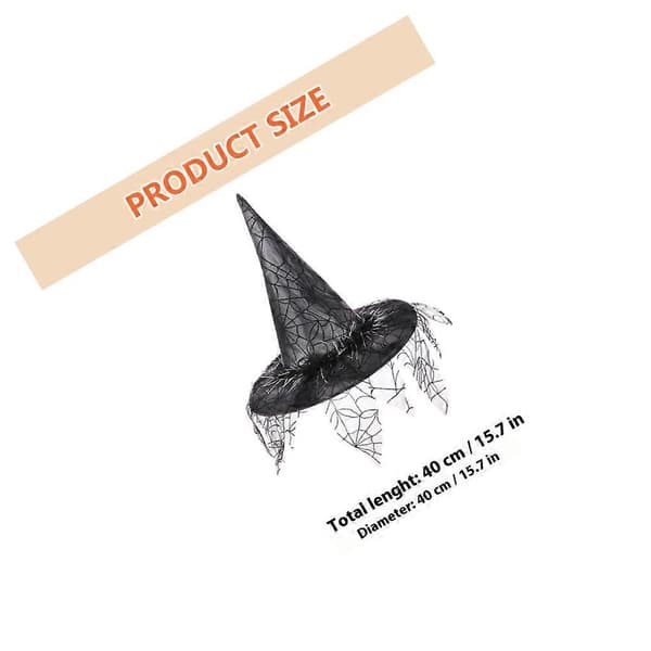 Halloween Heksehat Gaze Heksehat til Fest Halloween Rekvisit A