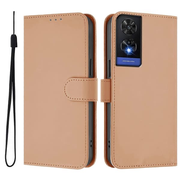 Ensfarvet PU-etui til TCL 505 (Nude)