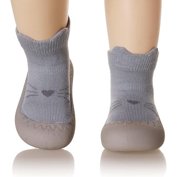 1 pari baby sukkakenkiä, toddler , pehmeä kumipohja, liukumaton lattiatossu pojille, tytöille, ensimmäisellä kävelyllä (12,6 cm)