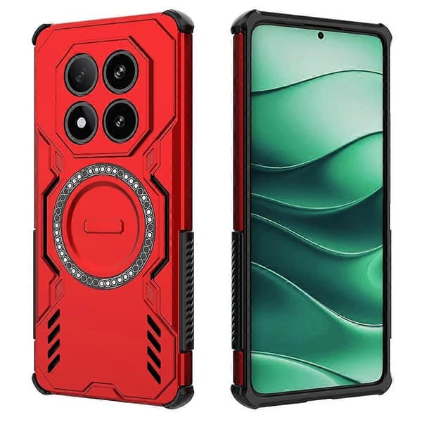Til Xiaomi Redmi Note 14 Pro 5G/Poco X7 5G Magnetisk Cover Sommerfugl Rustning Hul Varmeafledning PC