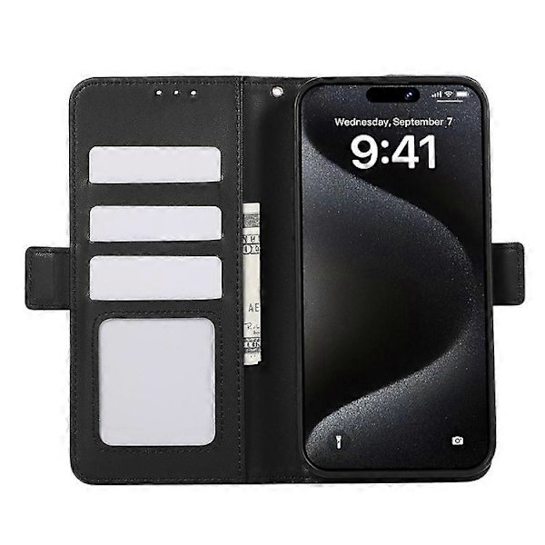 ABEEL Kompatibel med iPhone 16 Stativfodral RFID Läder Plånboksfodral A
