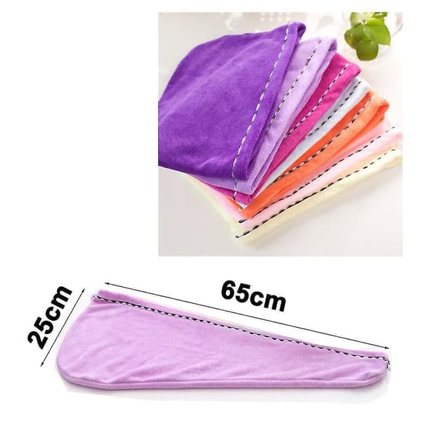 Rosa 3-pack superabsorberande snabbtorkande mikrofiberhuvuddukar duschmössor A