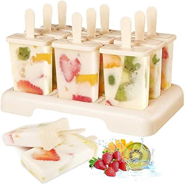 Isforme Sæt med 9 Isforme Ispindeforme Genanvendelig DIY Isform til Frysning af Frugt eller Yoghurt Is A