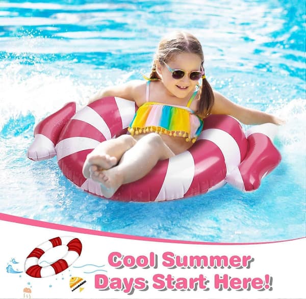 Uppblåsbara Godis Badringar, 2-pack Uppblåsbara Sommar Pool Flytringar Pool Flytleksaker för Barn, Badring för Sommar Utomhus Vattenfest Sjö Strand A