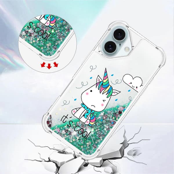 Til iPhone 16 Plus TPU-cover med kviksand og mønstertryk af siddende hest